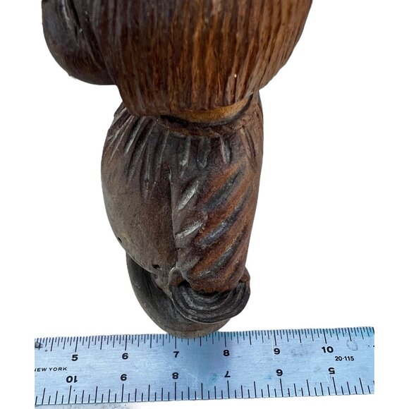 Hand-Carved Solid Wood Figurine Of A Choir Boy Singing Holding Basket - Picture 10 of 10